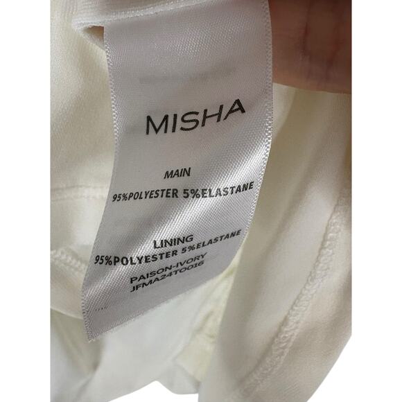 Misha Paison Off The Shoulder Top Ruched Jersey Minimalist Elegant Ivory Size S - Picture 7 of 8